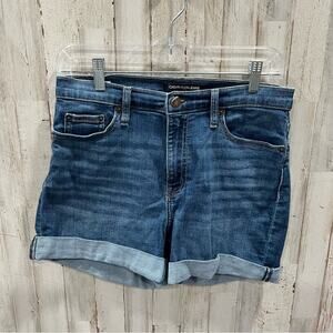 Calvin Klein Denim High Rise Cuffed Jean Shorts